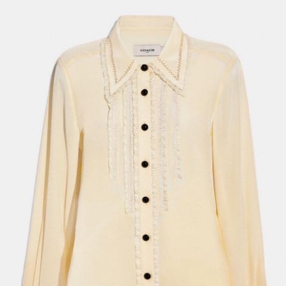 Coach silk lace ruffle blouse - Picture 3 of 12